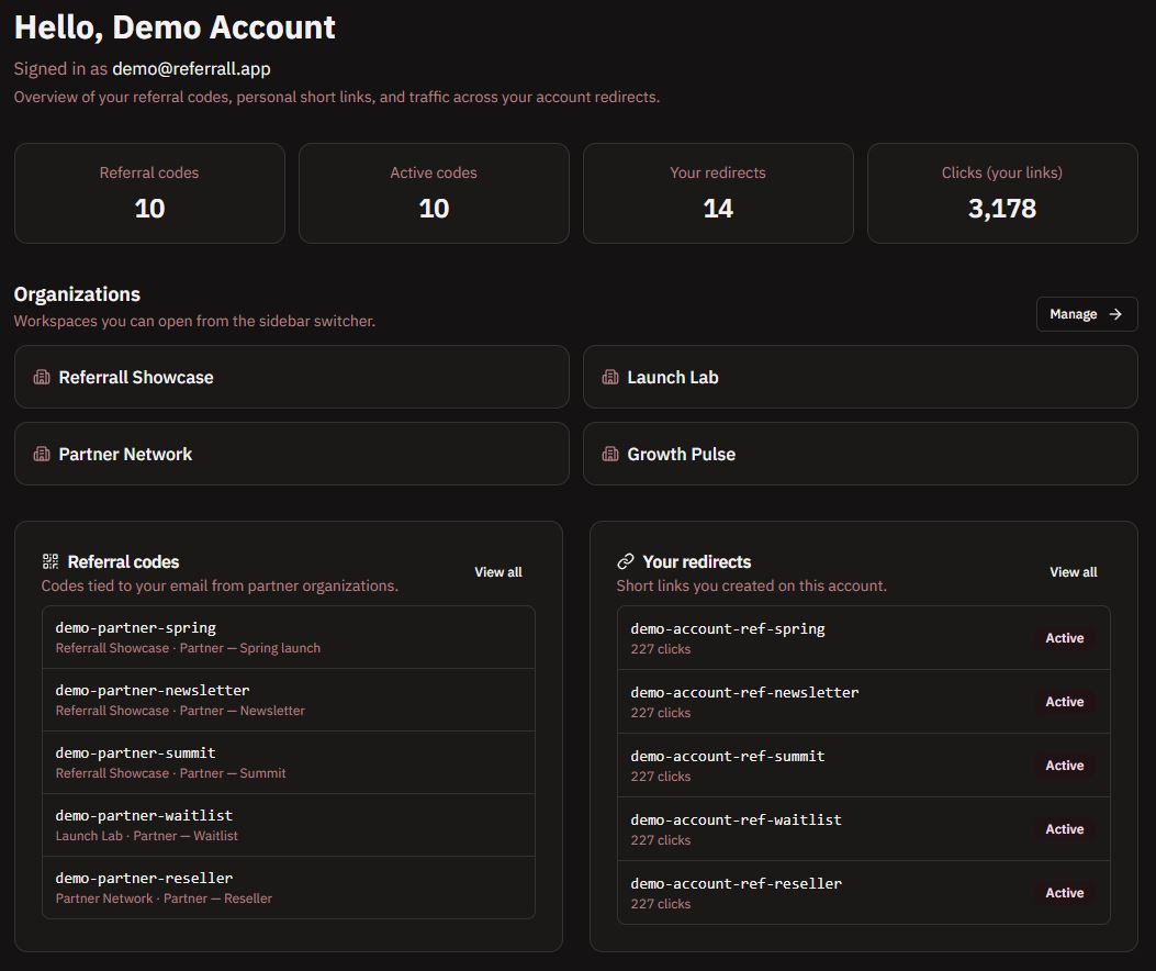 Account home dashboard
